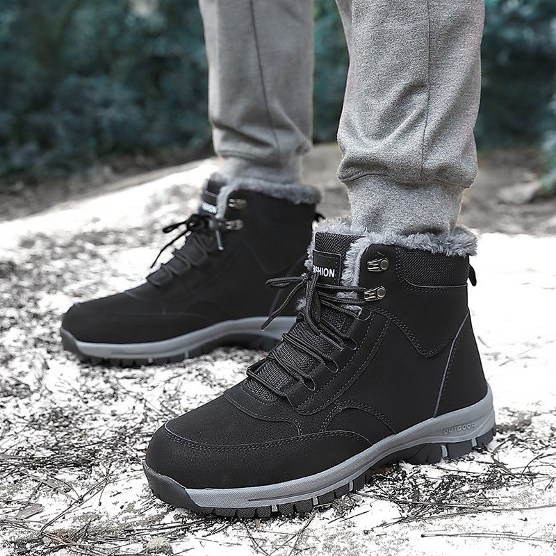 Sapatos de algodão de cano alto a prova de água